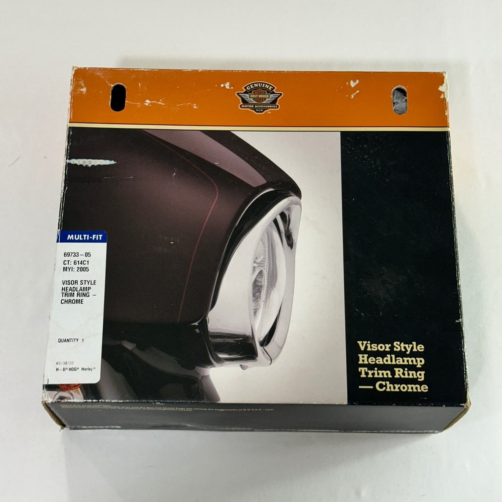 Harley-Davidson Visor Style Headlamp Trim Chrome 7" 69733-05 Road King Trike
